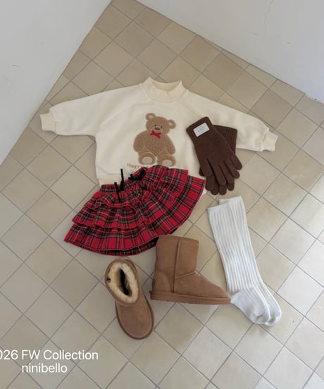 21[予約]ninibello teddy bear raglan mtm