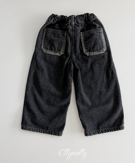 7[予約]ELLYMOLLY linework fleece denim pants