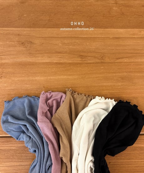 18[予約]ohho dove rib mock turtleneck