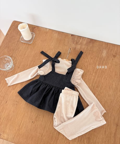 19[予約]ohho herringbone denim strap blouse