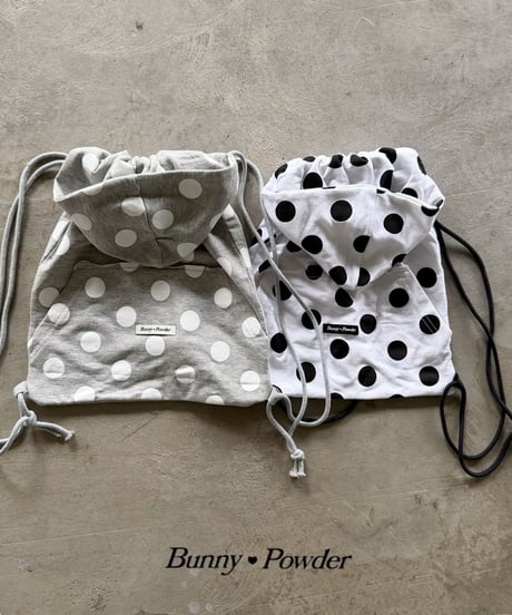 82[予約]bunny powder polka dot hood bag