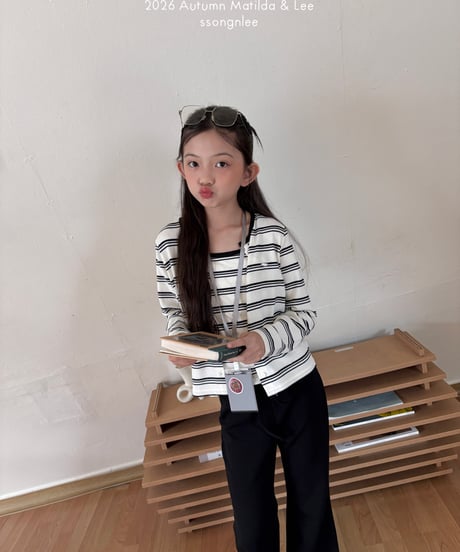 76[予約]matilda&lee wave stripe cardigan set