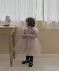 5[予約]送料無料 the beige ribbed tulle ops