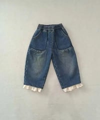 2[予約]aiai lace pocket denim pants