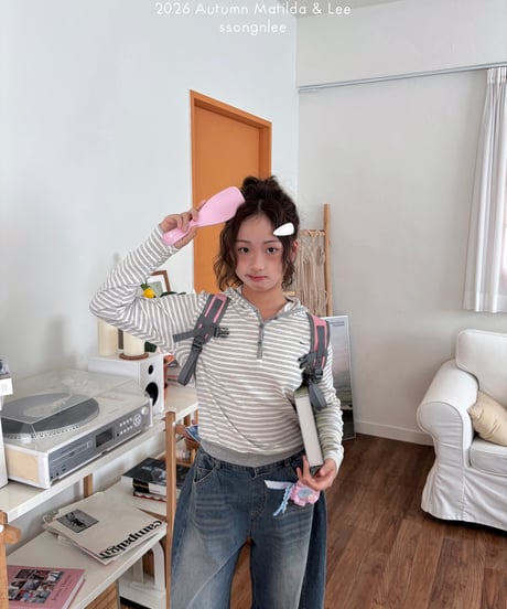 43[予約]matilda&lee stripe crop hoodie
