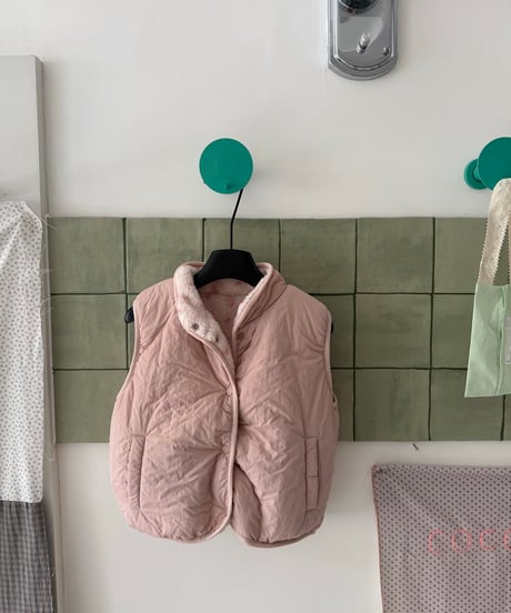 28[予約]aiai pink dot reversible padding vest