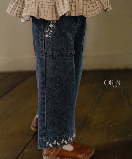 17[予約]OREN maple embroidered denim pants