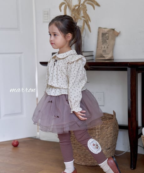 24[予約]marron ribbon mesh skirt(XS-L)