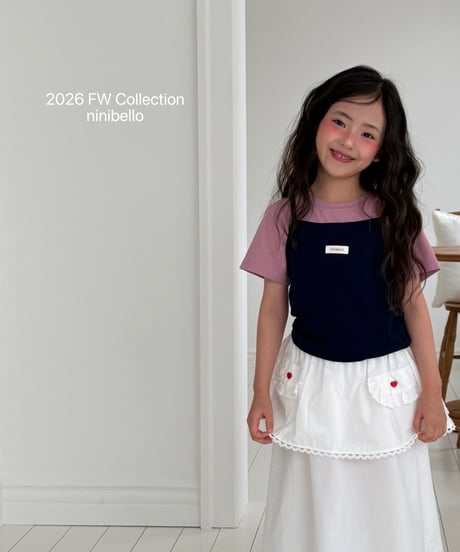 32[予約]ninibello momo apron skirt