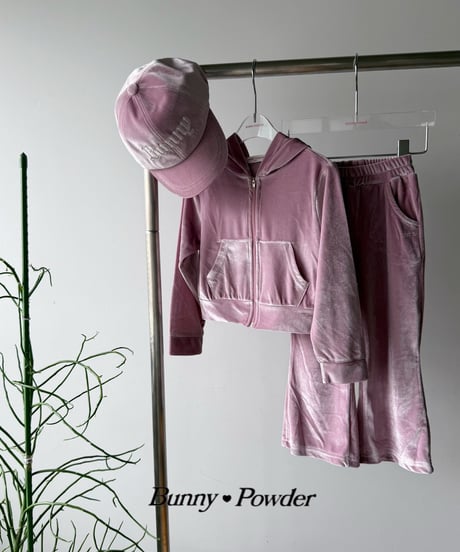 62[予約]bunny powder ash velvet pants
