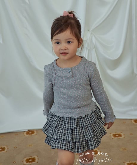 45[予約]petit&petit check cancan skirt