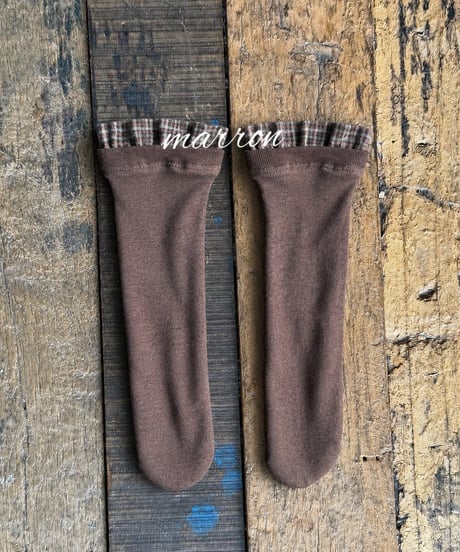 73[予約]marron check socks