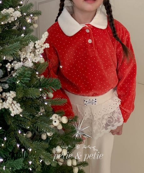 24[予約]petit&petit dot velour collar t