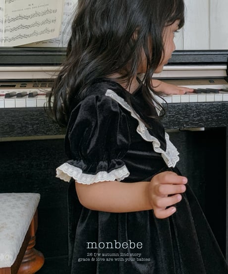 25[予約]monbebe anna velvet dress