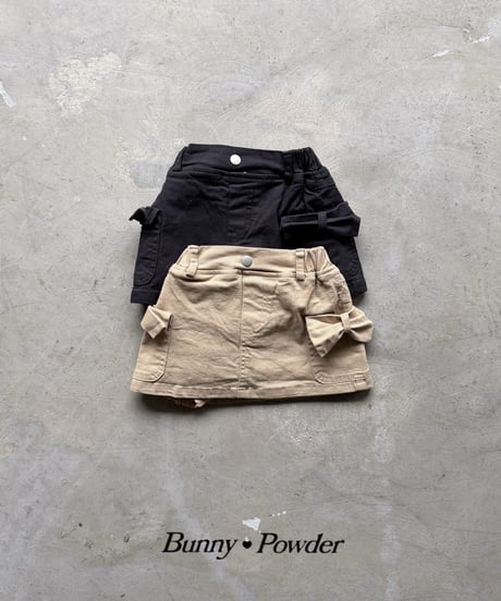 58[予約]bunny powder ribbon pocket skirt