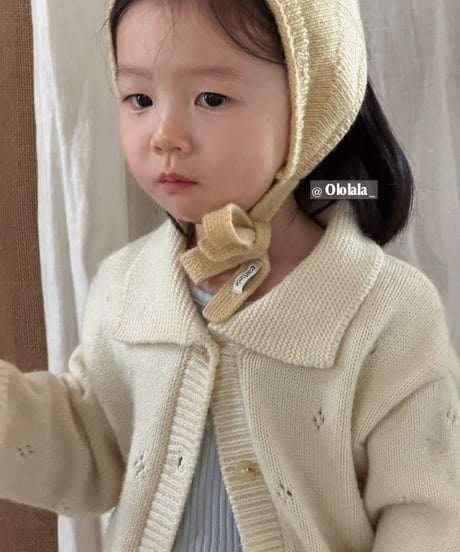13[予約]ololala milk collar knit cardigan