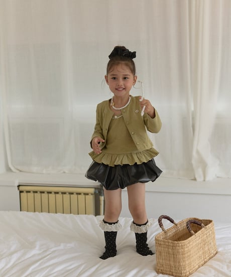 9[予約]berryberry leather balloon skirt