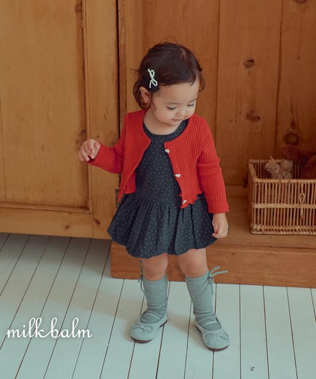 1[予約]milkbalm heart rib cardigan set
