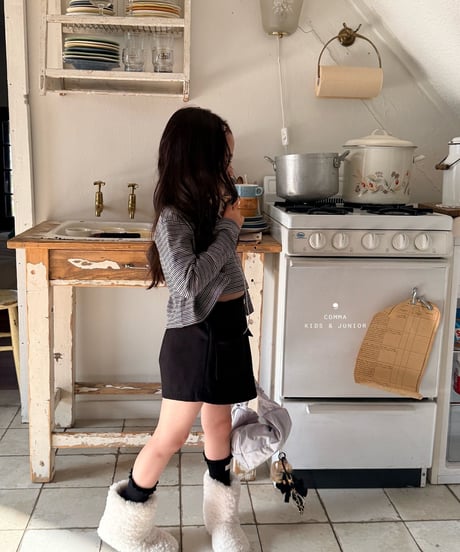 48[予約]COMMA striped tanktop＋cardigan set