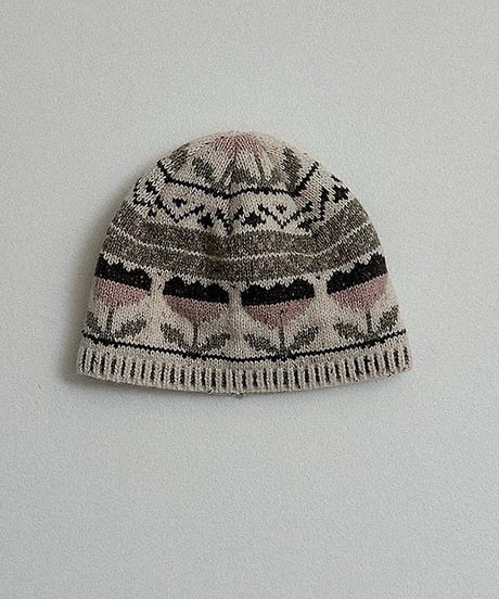 51[予約]minirobe flower jagard beanie
