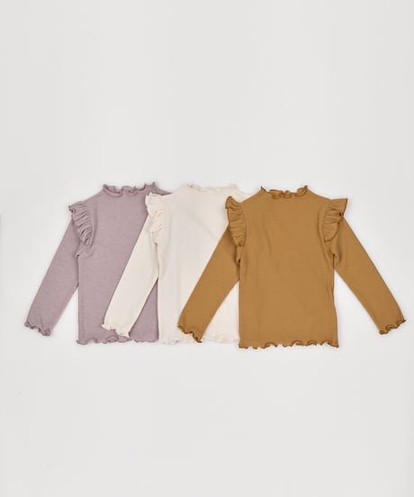 15[予約]送料無料 the beige ribbed frill tee