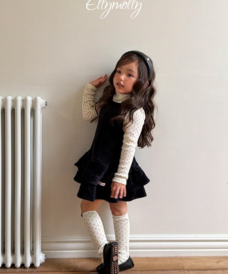 47[予約]ELLYMOLLY snow frill dress