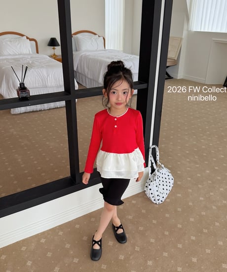 16[予約]ninibello eyelet tulip layered tee