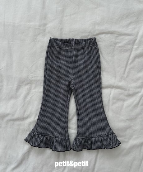 32[予約]petit&petit check bootcut pants