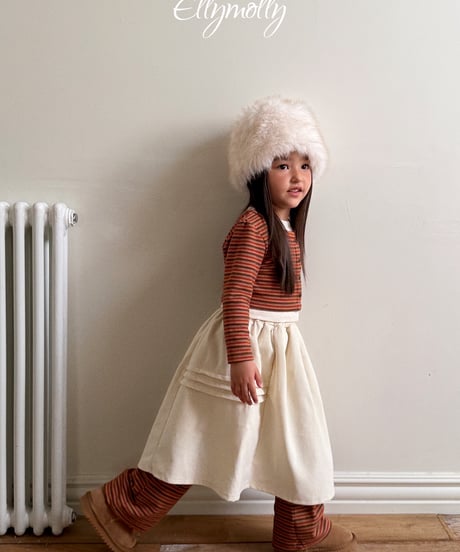 43[予約]ELLYMOLLY pompom corduroy skirt