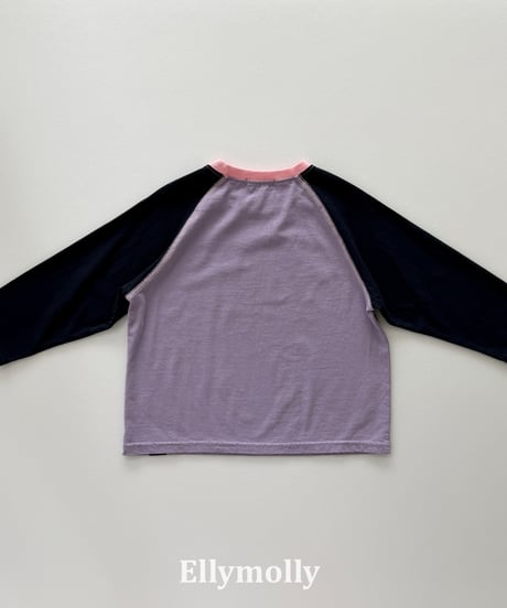 14[予約]ELLYMOLLY color block raglan t