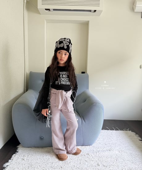 7[予約]COMMA wide bootcut pants(check)