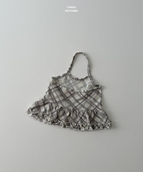 12[予約]LINDO check halter sleeveless top