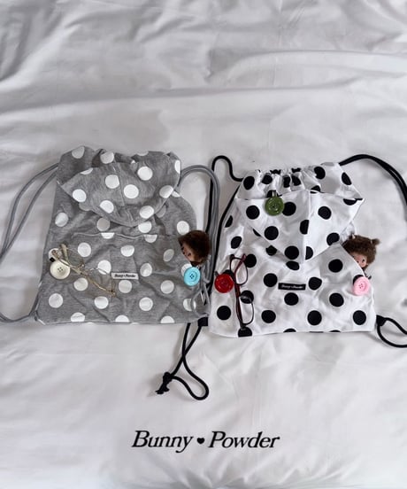 82[予約]bunny powder polka dot hood bag