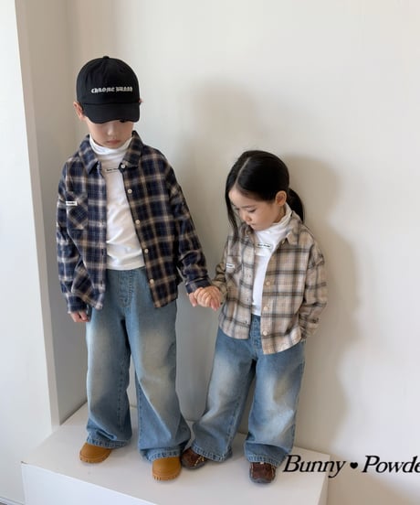 45[予約]bunny powder semi check shirt