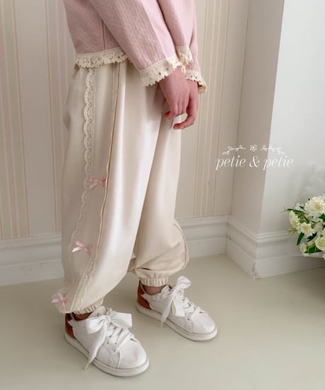 43[予約]petit&petit double lace jogger pants