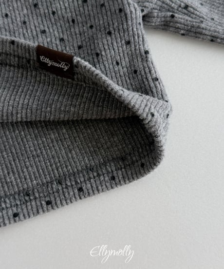 49[予約]ELLYMOLLY dot brushed mock turtleneck t