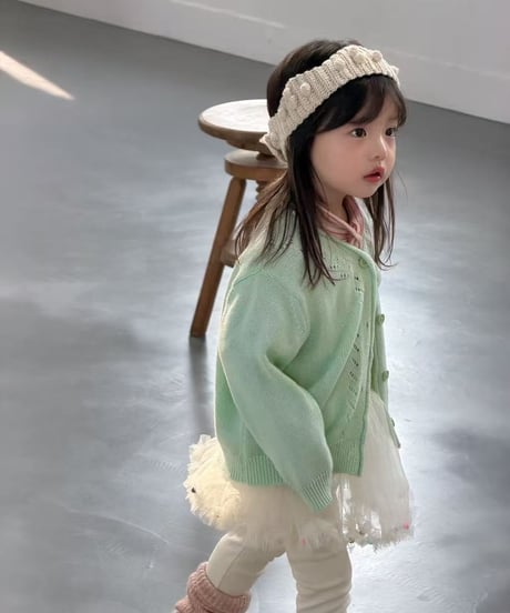 58[予約]aiai macaron punching knit cardigan