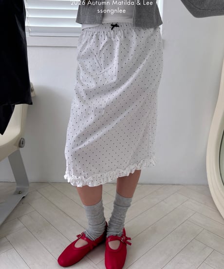 48[予約]matilda&lee dot frill skirt