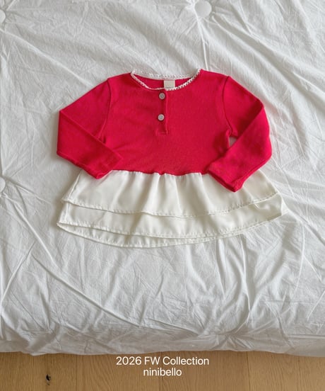 16[予約]ninibello eyelet tulip layered tee