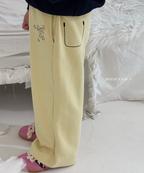 22[予約]poisson ribbon embroidery pants