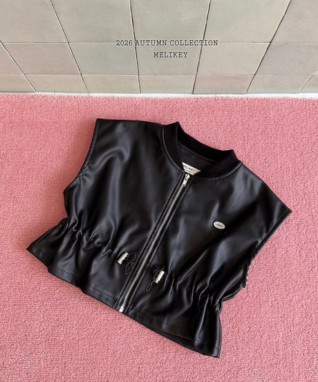 50[予約]melikey string leather vest