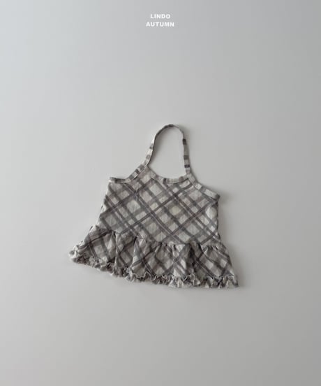 12[予約]LINDO check halter sleeveless top