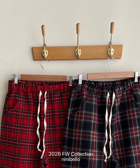 40[予約]ninibello carol check pants(adult)