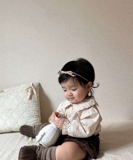 3[予約]mimi market check balloon blouse