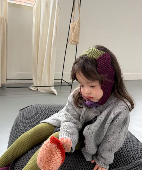 4[予約]aiai flora punching knit cardigan