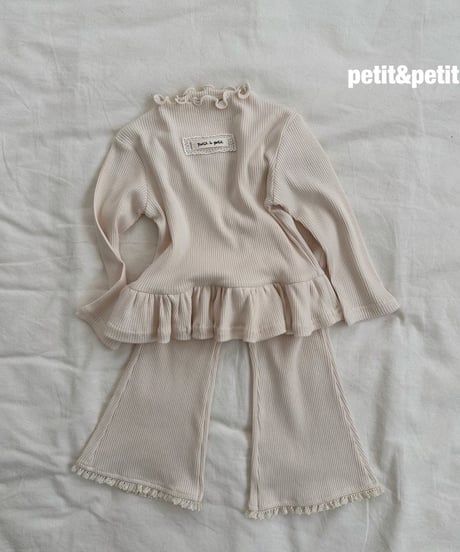 35[予約]petit&petit mild rib trumpet pants