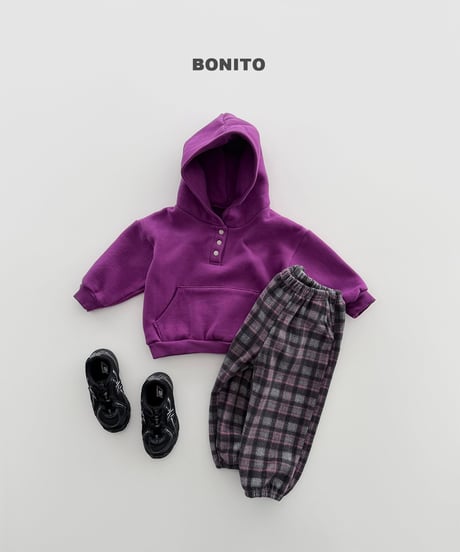 22[予約]bonito check fleece jogger pants