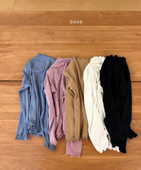 18[予約]ohho dove rib mock turtleneck