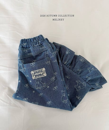 49[予約]melikey bear frill denim
