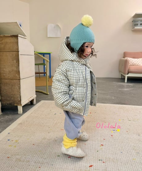 1[予約]ololala bonbon check down padded jacket
